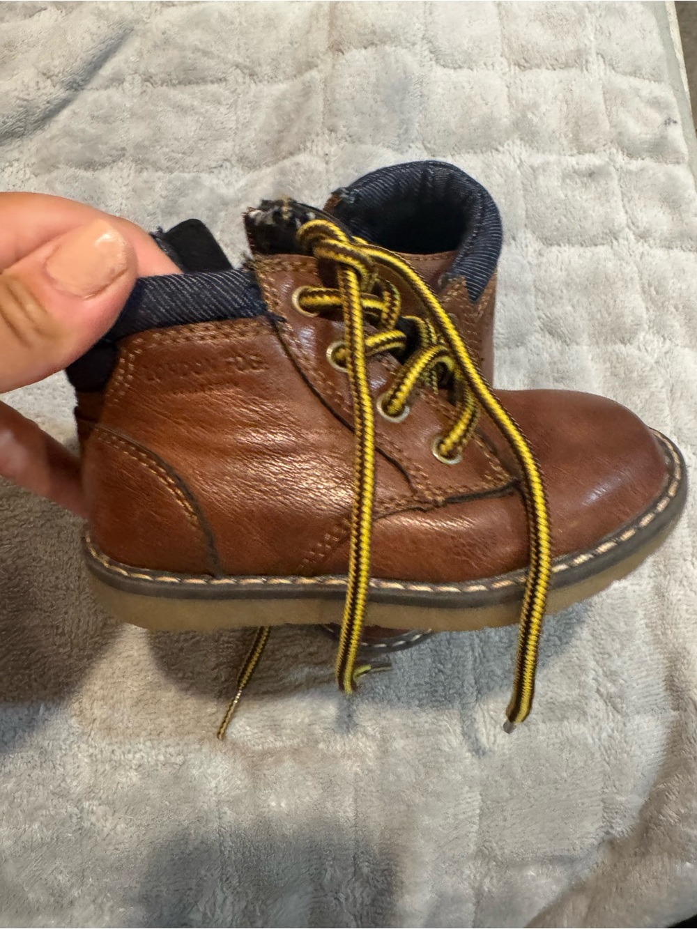 Kids Brown Leather Lace-Up Boots - Brand Unknown